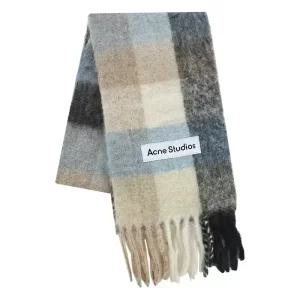 아크네 스튜디오 25SS 울믹스 체크 머플러 블루베이지블랙 CA0084 DIB