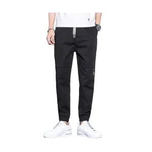 남성 깔끔한 배기핏 바지 스판 조거 9부 슬랙스 소프트 배기 트레이닝 자수패션 카고팬츠 운동 캐주얼 힛템