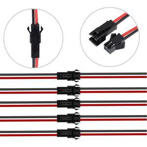 5/10/20 쌍 SM JST 2Pin 잭 플러그 남성-여성 와이어 커넥터 LED 스트립 램프 드라이버 조명용 피그 테일