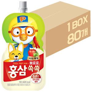 팔도 뽀로로 홍삼쏙쏙 사과 매실 100ml x 80개 / 음료수 어린이음료