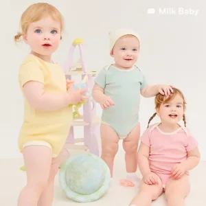 [밀크베이비] 보들보들베베반팔바디수트(5color)