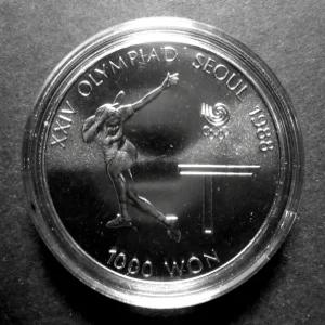 한국은행 1988년 서울 올림픽 대회 기념주화 미사용(탁구)