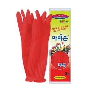 레드 고무장갑 김치담기용 마미손 특대 김장용 천연라텍스