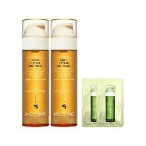 [맥스클리닉]  폼 클렌징 골드 캐비어 대용량 110g 2개+샘플 2개