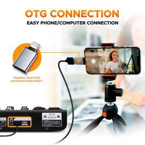 IKGE Mini4 금속 인터페이스 오디오 믹서 DJ 콘솔 블루투스 5.0 스튜디오 웹캐스팅 PC 녹음용 48V 팬텀 전