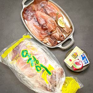 촉촉 꾸덕한 반건조 오징어 5미/550g내외 (소스 3종 제공)