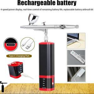 A10RR 듀얼 액션 추가 배터리 에어브러시 키트(압축기 포함) 교체 가능한 매니큐어, 페인팅용 무선 세트