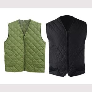 핸더스 국산 카키 깔깔이 V넥 패딩조끼 블랙 밀리터리 방한 누빔 겨울조끼 남성