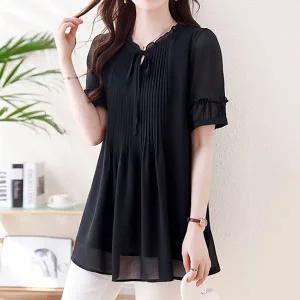 [하프클럽/몽벨리즈]로즈인쉬폰롱블라우스 mde2301995