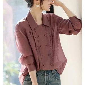 [하프클럽/패션]더블버튼라인 셔츠블라우스 2539B125