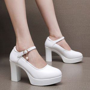 합창단 공연 드레스신발 가보시힐 편한 무대 여성 스트랩 통굽 구두