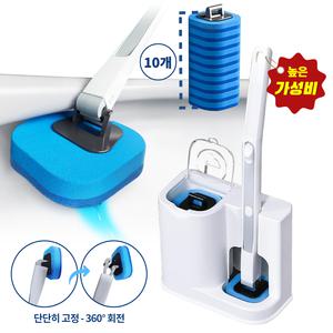 변기뽀득이 욕실청소솔 일회용 브러쉬 화이트 핸들 + 블루 헤드 10개입 세트 / 교체 세트 20개입