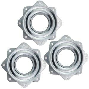 카이 3PCS 레이지 수잔 턴테이블 3인치 360도 회전 실버 책장 주얼리 캐비닛 턴테이블 원형 베이스 공예 스탠드 TV 스탠드 모델 베이스 케이크 장식 식물 디스플레이