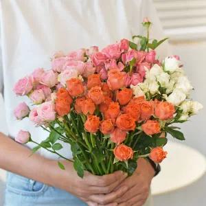 마이플랜트 생화 미니 장미 한단 오래가는꽃 꽃선물 화병 포장 경매 꽃배달 정기구독