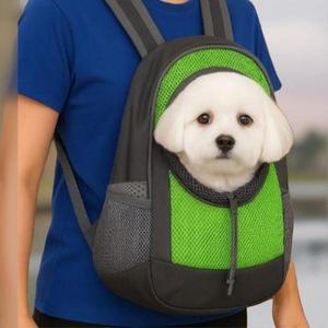 소형견용 메쉬 백팩 이동 가방 강아지 얼굴 구멍 디자인