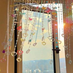 하트 비즈발 키트 DIY 창문 가리개 문발 비즈 커튼 세트