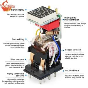 LCD 디스플레이 지연 릴레이 전원 켜기 컨트롤러 시간 전자 타이머 베이스 소켓 포함 DC12V DC220V