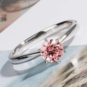 [샤밍주얼리]7부 1캐럿 핑크 랩 다이아 반지 IGI 웨딩 예물 솔리테어 프로포즈 결혼 기념일 선물