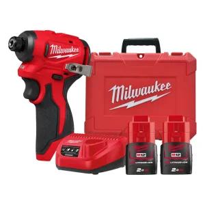 밀워키 M12 BLIDRC-202C 충전 임팩 드릴 12V 2.0Ah 배터리 2개 세트