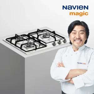 [전국설치] 나비엔 매직 3구 빌트인 가스레인지 GRB-5003NA 실버 LNG용