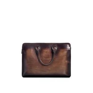 [중고명품비아르] [OS] 벨루티 남성 두 주르 레더 브리프케이스 토트백 브라운