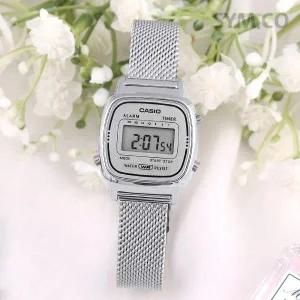 [카시오] LA670WEM-7 빈티지 디지털 메쉬 캐쥬얼 여자 메탈 손목시계 c