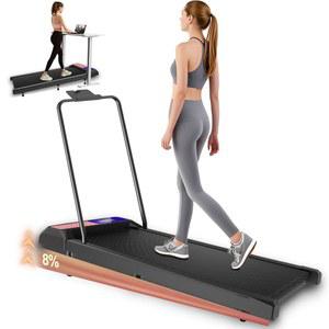 마이키피 보행 패드 트레드밀(경사면 포함) - 책상 밑 트레드밀, 핸들 바가 있는 소형 패드, 2.5 저소음, 3 in 1 접이식 가정용, 리모컨 LED 터치스크린 270Lbs 무게 용량