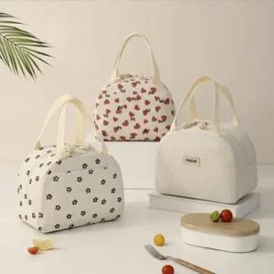 코듀로이 도시락가방 보온 보냉가방 미니 보냉백 보온주머니 휴대용 3type