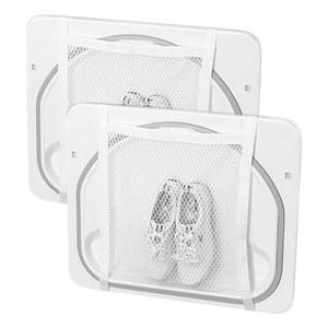 2pcs 신발 세탁기 가방, 15 * 16.5인치 메쉬 세탁 운동화용 건조기 액세서리, 건조대 내부 건조기(흰색 가방)