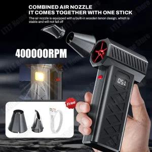 제트건 에어건 송풍기 전기 에어 더스터 터보 제트 팬 강력 6단계 400000RPM 청소 블로워 휴대용 차량용 눈