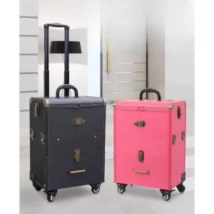 대형 메이크업 박스 미용 네일 아티스트 아트 케이스 블랙