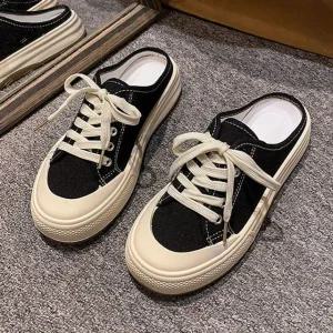 여성 2컬러 베이직 키높이 뮬 슬리퍼 운동화 스니커즈