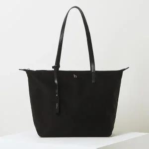 [헤지스](대구신세계)[선물추천][SAVER] 블랙 나일론 퍼피로고 탑지퍼 나일론 쇼퍼백 L HIBA5FE88BK