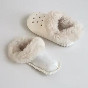 클로그 호환 크룩스내피 겨울 퍼 기모 털 안감 탈부착 방한 밍크퍼 슬리퍼 실내화 내피