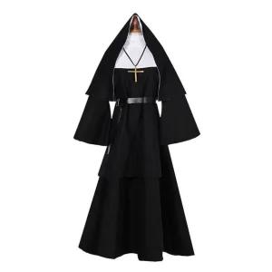 사제복 더넌수녀복 코스프레 빅사이즈 블랙 예수복장 호러
