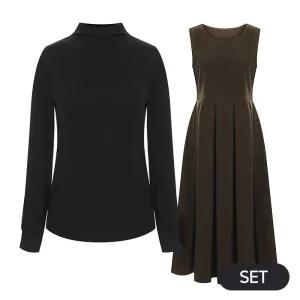 [페이지플린] 레이어드원피스반폴라티셔츠SET_P5CSE031C