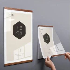 [셀러에이드]고급 우드 A4 벽부착 안내판 자석 아크릴 게시판 벽메