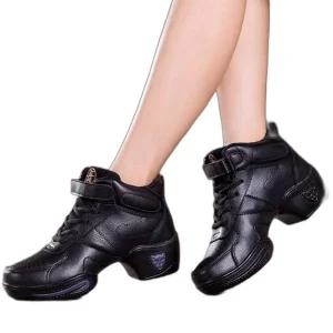 초이스 마켓 초특혜/키높이 댄스 슈즈 발편한 가죽 라인댄스화 하이탑 재즈화 줌바 스포츠 에어로빅 운동화