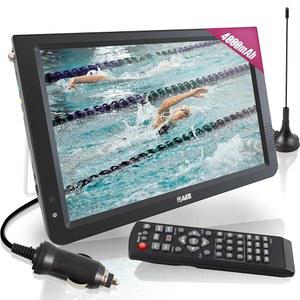 Rywob 12인치 휴대용 TV, ATSC/HDMI/USB/SD 카드/AV 입력 기능이 있는 배터리 구동 캠핑, 자동차, 여행, 비상 시 원격 및 TV 스탠드가 미니 무선