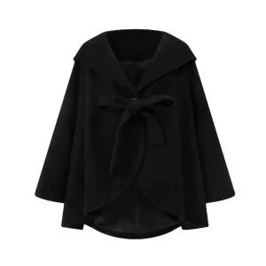 모직 코트 망토 숄 여성 겨울 블랙 케이프 망또 코디