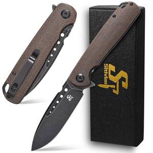 시티비엔 ST131 접이식 나이프, D2 블레이드 미카르타 핸들 도구 라이너 잠금장치 야외 캠핑 하이킹 낚시용