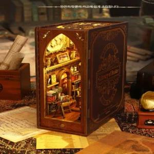 DIY 미니어처 하우스 키트 테마 북눅 책꽂이 장식 소품 선물용