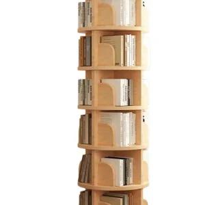 원목 회전식 책장 전면 헤이유 소나무 책장수납함