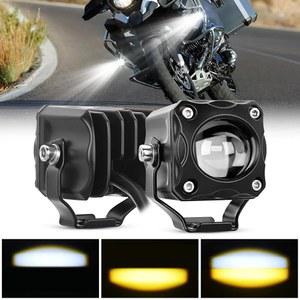 Nilight 오토바이 드라이빙 라이트 1.7인치 화이트 앰버 스팟 빔 포그 LED 포드 IP67 더트 바이크 e-바이크 스쿠터 스노우모바일 ATV UTV SUV 트럭용 방수 보조 오프로드 조명