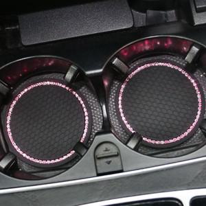 Rhinestone-자동차 물컵 병 홀더 미끄럼 방지 매트 패드, 실리카 젤, 자동차 미니 쿠퍼용, 알파 로미오 인