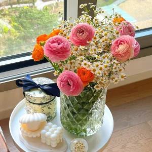 [꽃님이] 40송이 (20송이+20송이) 제철꽃믹스 1+1 두다발 생화 꽃시장 세트 꽃다발