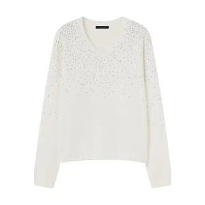 [탱커스]진주 큐빅 브이넥 긴팔 니트 (TX4KP009L0)