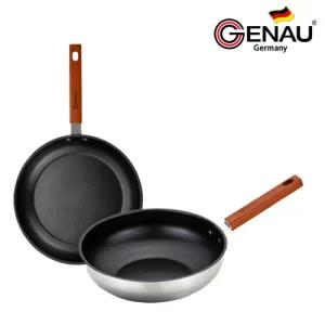 [롯데백화점]브로드아미(리빙) [독일 제너] 레벤 자일란플러스코팅 나무손잡이 IH 스텐 후라이팬 2종B
