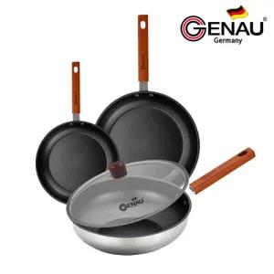 [롯데백화점]브로드아미(리빙) [독일 제너] 레벤 자일란플러스코팅 나무손잡이 IH 스텐 후라이팬 4종