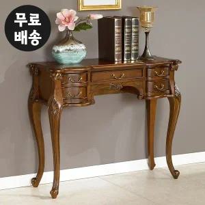 [벤티스가구]슬로 원목 콘솔 엔틱 미니 테이블 거실 현관 슬림 폭좁은 콘솔 수납장 슬림 서랍장(900)